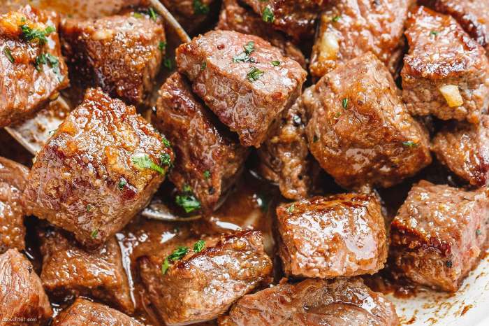 Steak bites recipe with sauce