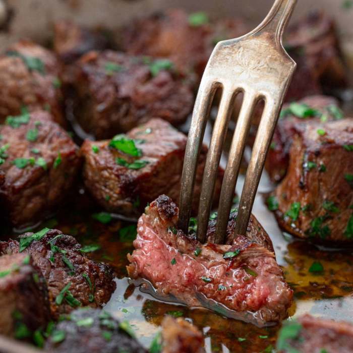 Steak bites recipe with sauce